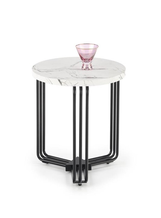 Журнальний стіл ANTICA-S Halmar Білий мармур / Чорний